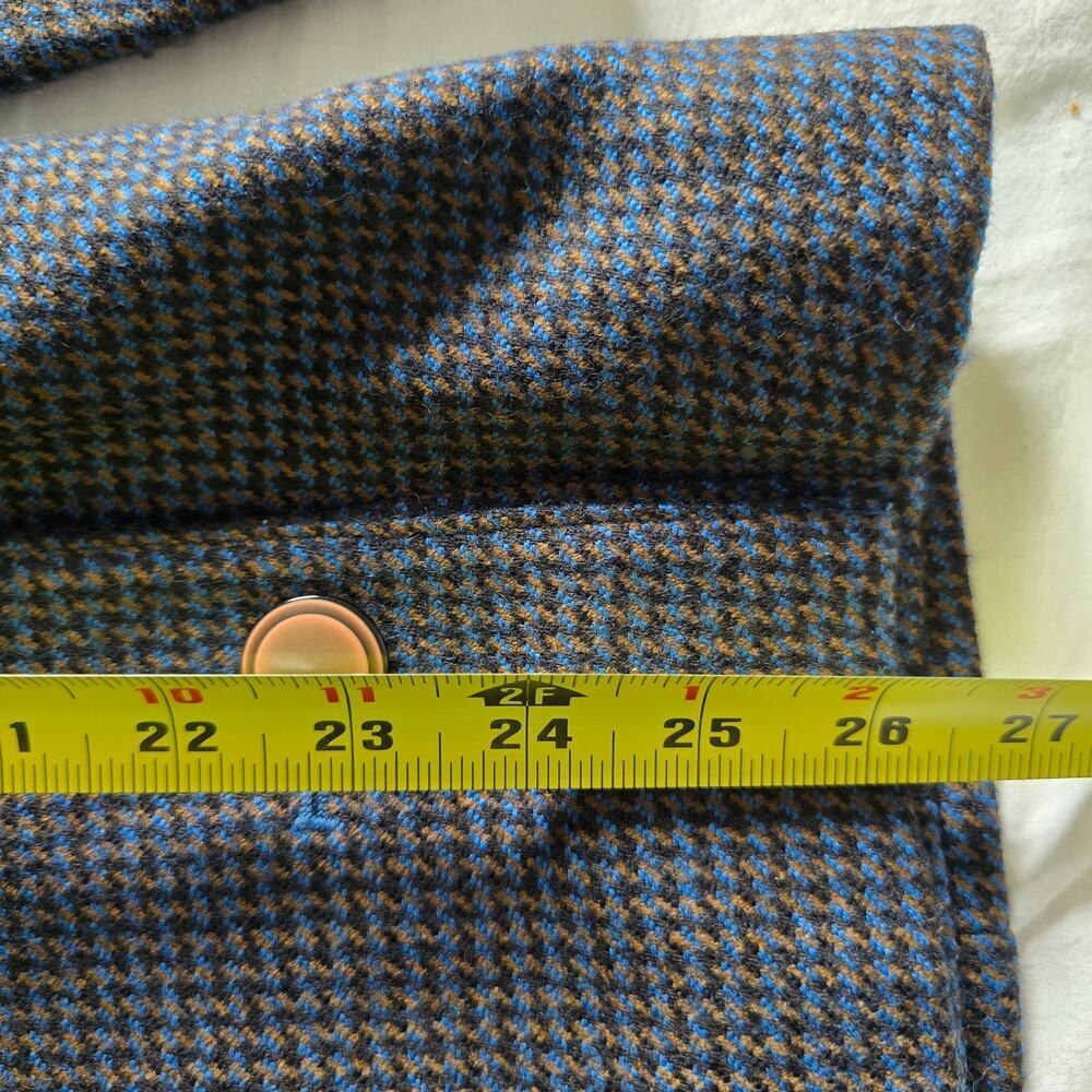 Vintage St. Sophia Paris Double Breasted Wool Blazer Houndstooth Navy EU42 USM - Picture 10 of 10
